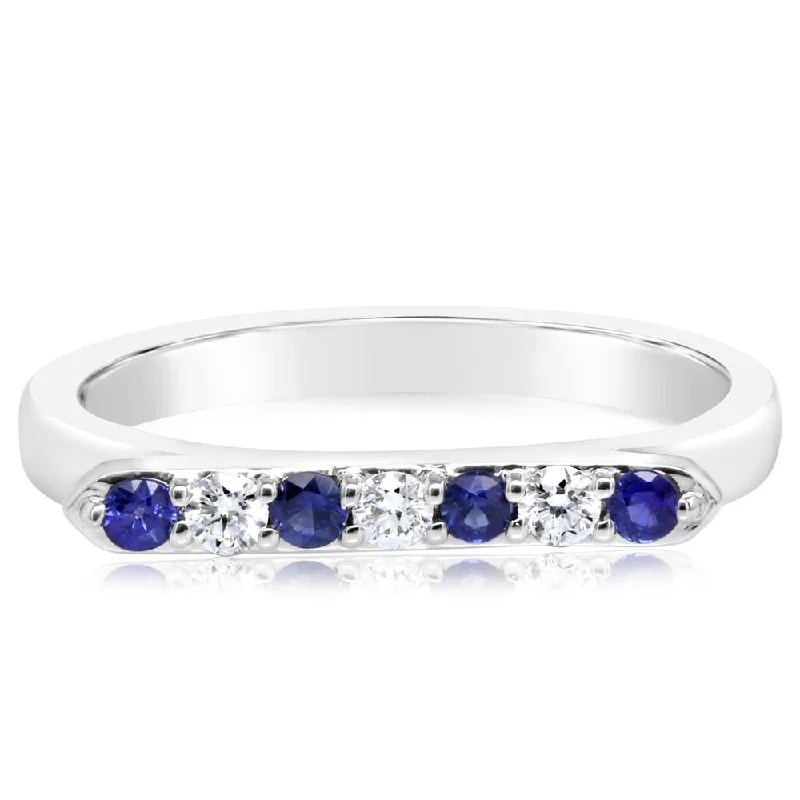 14K White Gold Sapphire/Diamond Ring