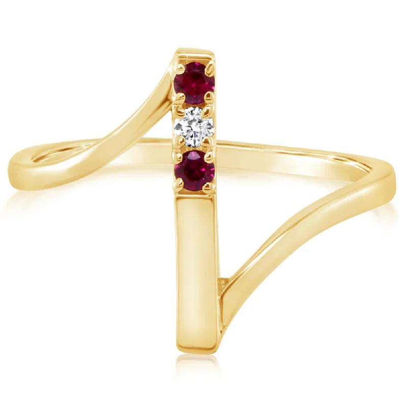 14K Yellow Gold Ruby/Diamond Ring