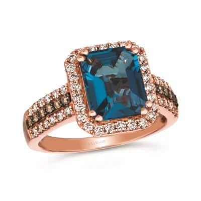 Strawberry Gold Le Vian Deep Sea Blue Topaz Ring