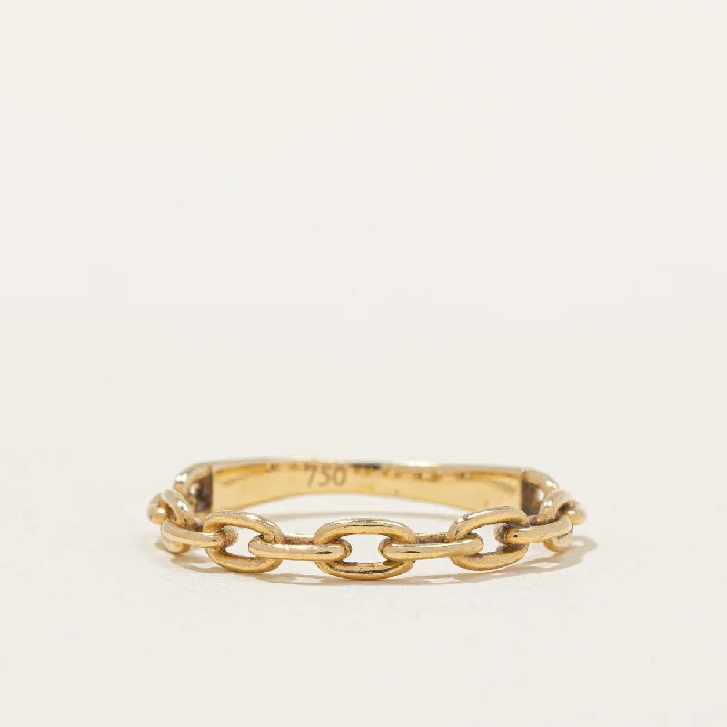 18k Yellow Gold Chain Link Ring | SZ 5.75 |