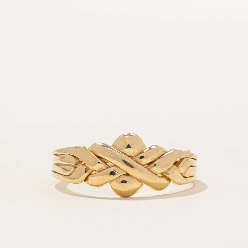 18k Yellow Gold Solved Puzzle Ring | SZ 10.25 |