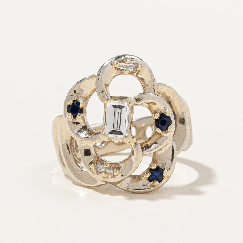 Diamond & Sapphire Freeform Ring | 0.58ctw, 0.18ctw | SZ 7.25 |