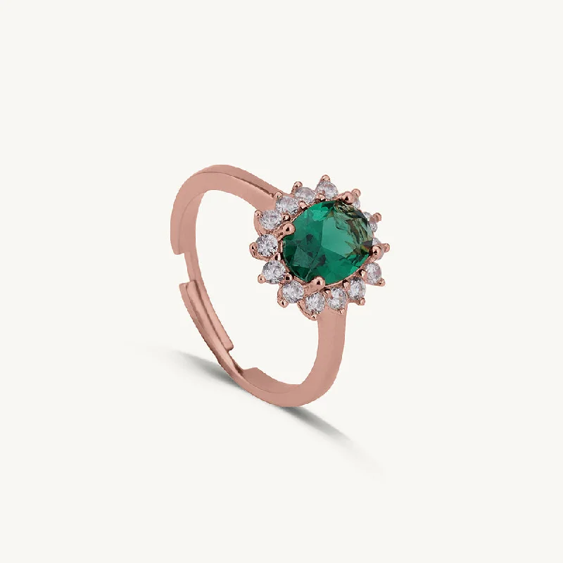 Emerald Cluster Ring | 18K Gold Vermeil Plated