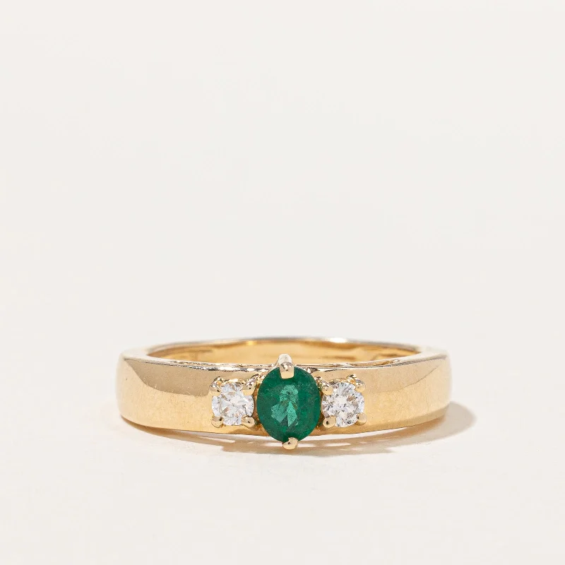 Emerald & Diamond Ring | 0.25ct, 0.12ctw | SZ 7.75 |