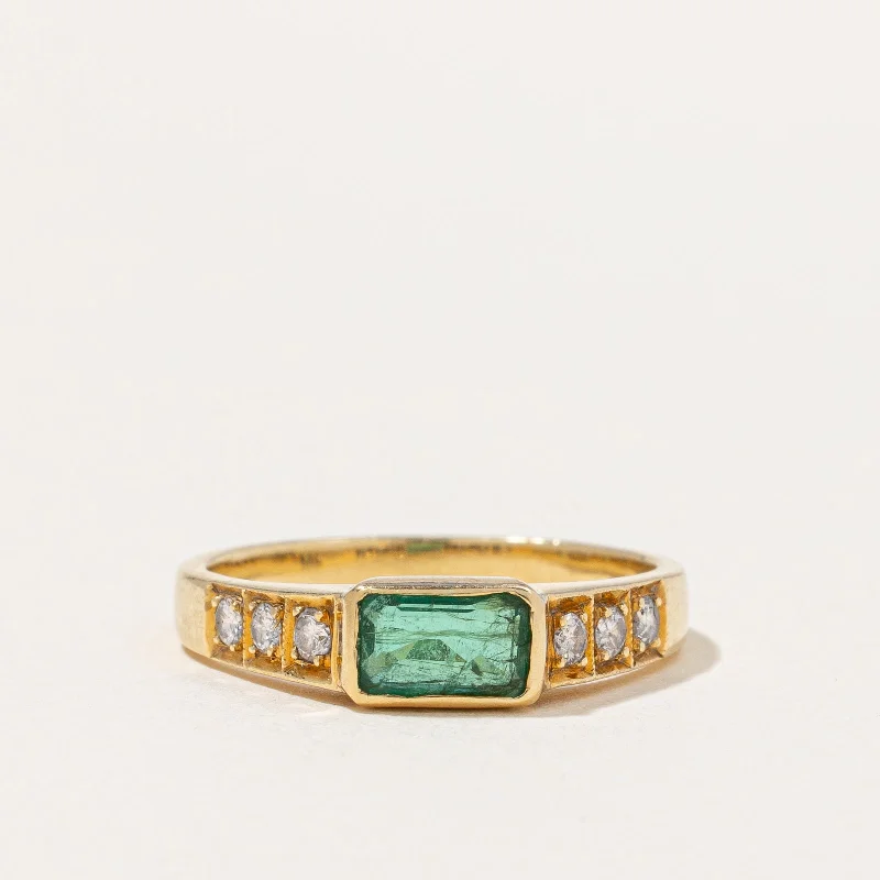 Emerald & Diamond Ring | 0.30ct, 0.13ctw | SZ 5.75 |