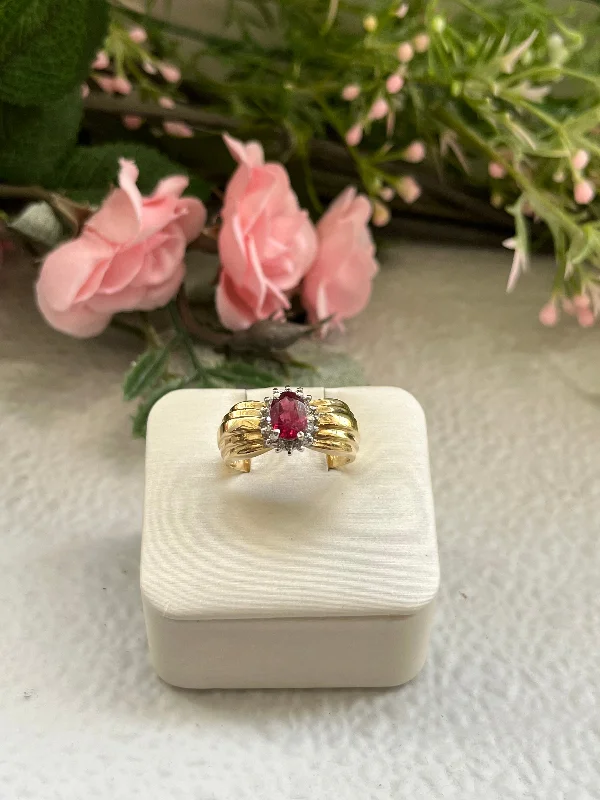 Pink Tourmaline Oval Fancy Ring