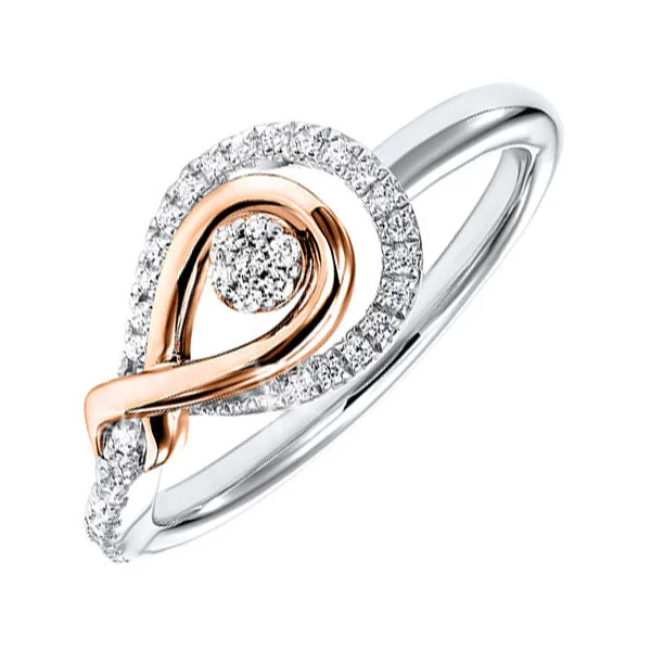 MIX METAL ROSE GOLD SILVER DIAMOND (1/6CTW) RING