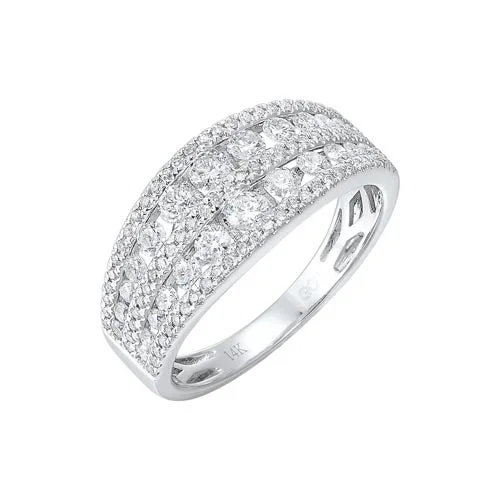 Diamond 5-Row Wedding Band in 14k White Gold (1 ctw)