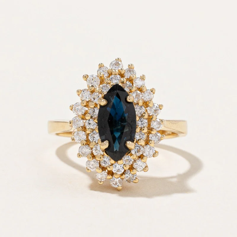 Sapphire & Diamond Cocktail Ring | 1.00ct, 0.50ctw | SZ 6.25 |