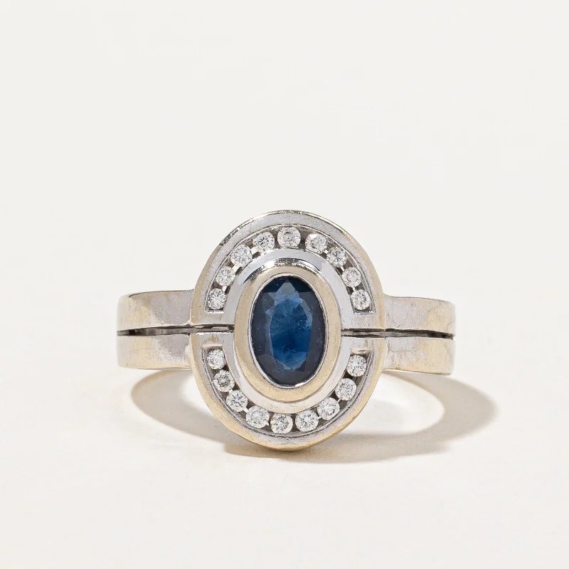 Sapphire & Diamond Halo Ring | 0.45ct, 0.13ctw | SZ 6.25 |