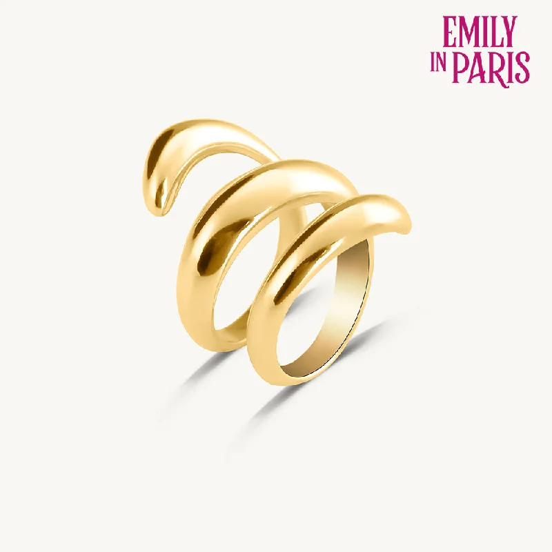 Spiral Three Layer Gold Ring