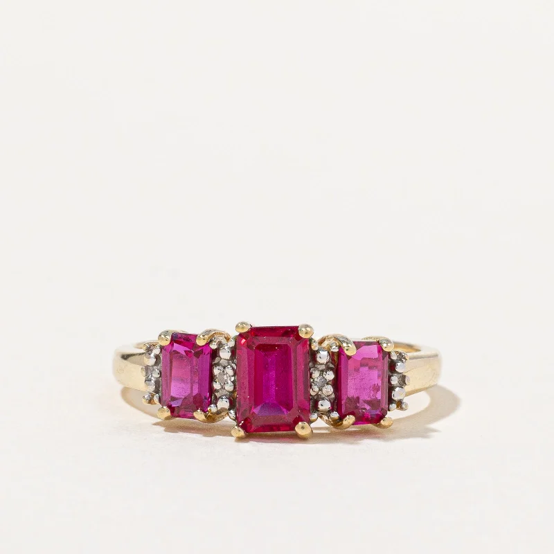 Synthetic Ruby & Natural Diamond Ring | 1.16ctw, 0.01ctw | SZ 6.75 |