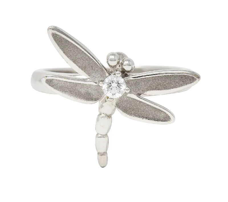 Tiffany & Co. 2000's Diamond White Gold Dragonfly Ring