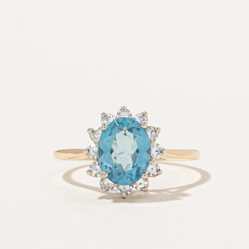 Topaz & Diamond Halo Ring | 1.75ct, 0.36ctw | SZ 7.75 |