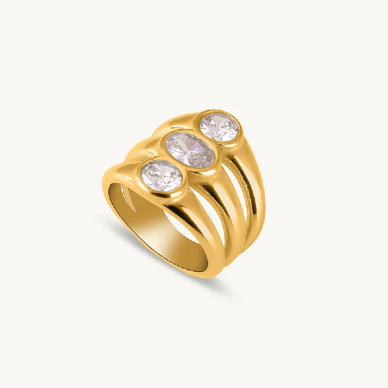 Triple Solitaire Ring