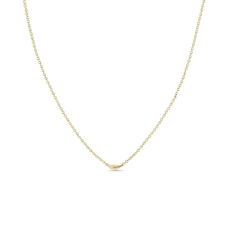 14k Itty Bitty Feather Necklace