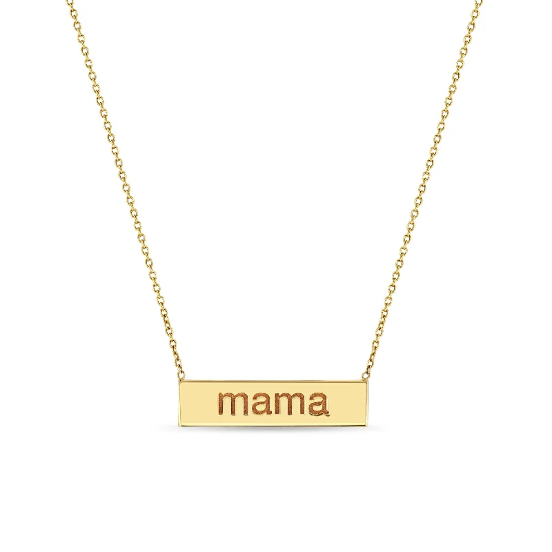 14k Gold Engraved Nameplate Necklace