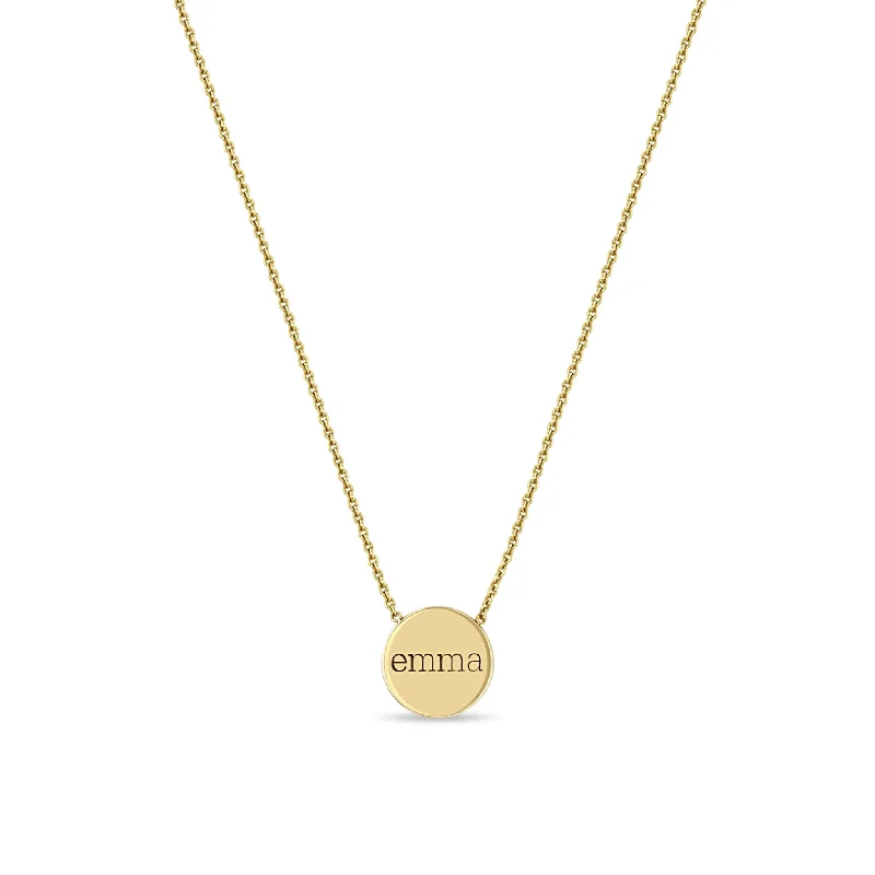 14k Personalized Small Disc Necklace