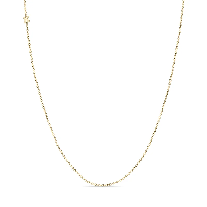 14k Itty Bitty Off-Center Initial Letter Necklace