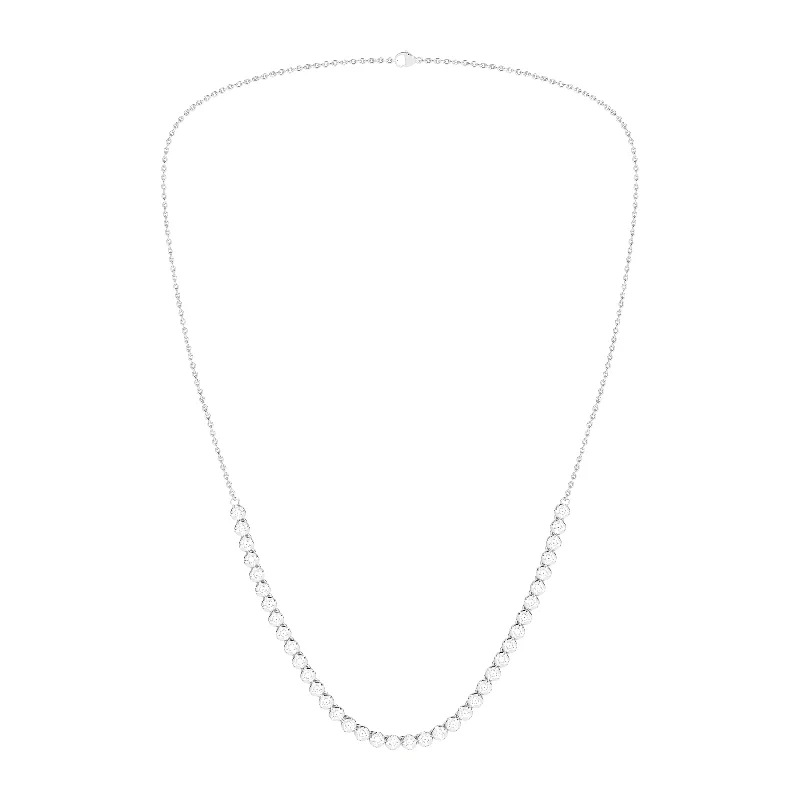 2 Carat Round Lab Grown Diamond 14K Gold Half Eternity Tennis Necklace