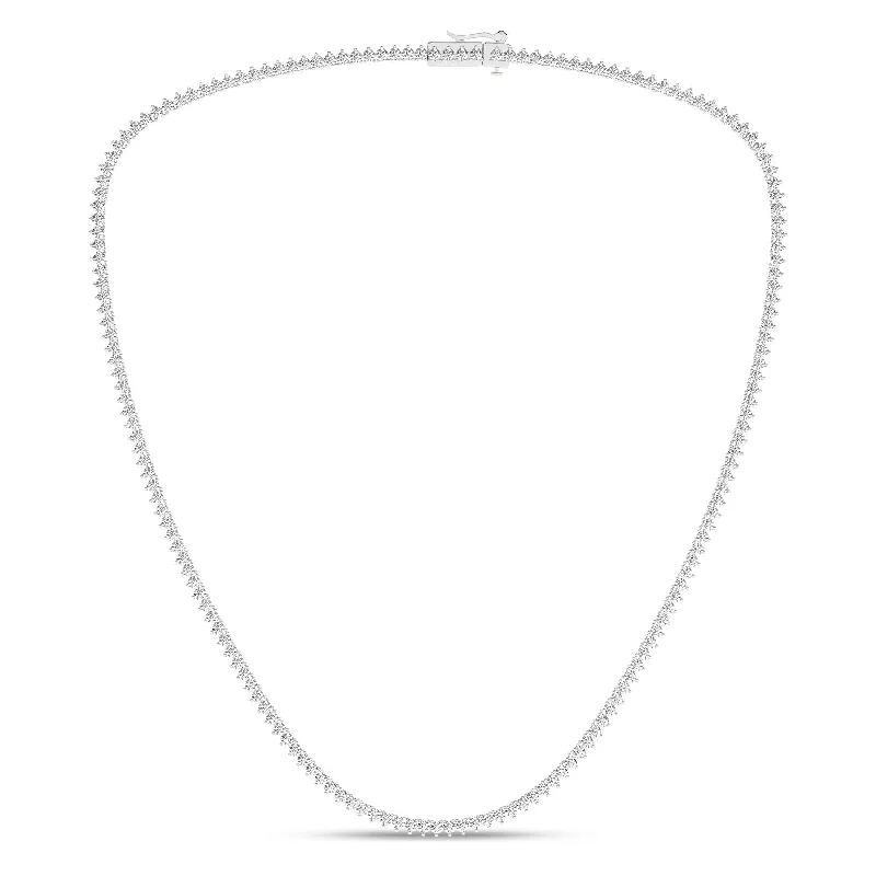 6 Carat Round Lab Grown Diamond 14K Gold Graduation Riviera Necklace