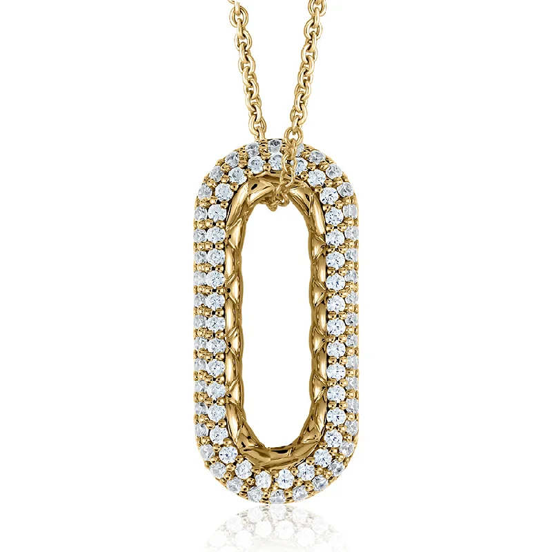 A. Jaffe 14K Yellow Gold 0.37cttw. Diamond Quilted Pendant Necklace