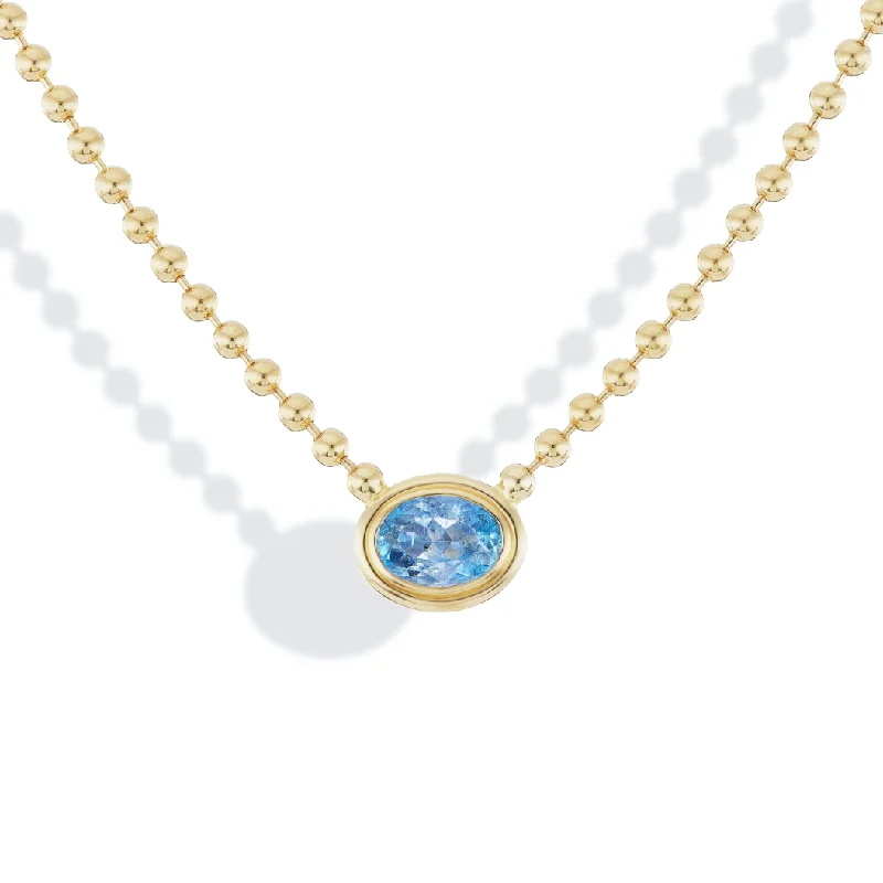 Aquamarine Double Bubble Bezel Necklace