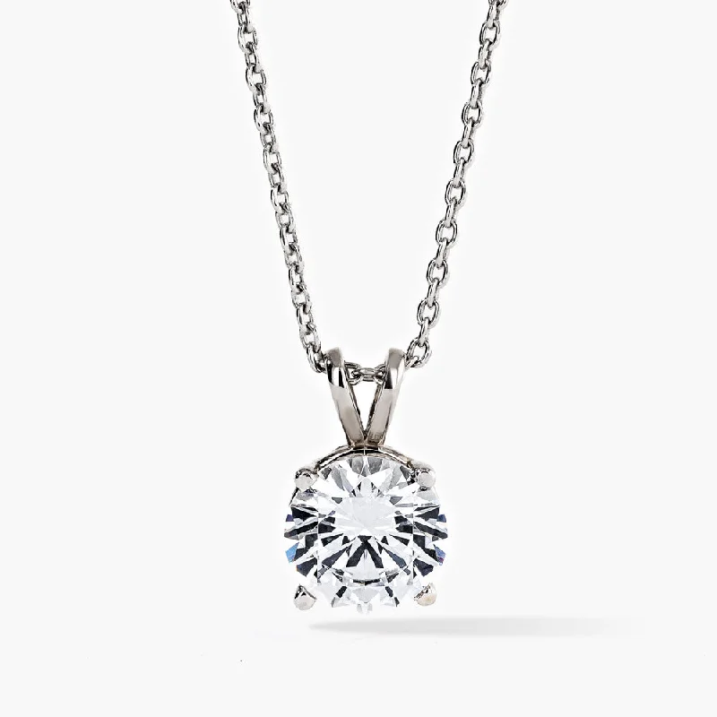 3.0ct Round Cut Diamond Hybrid Basket Pendant (RTS)