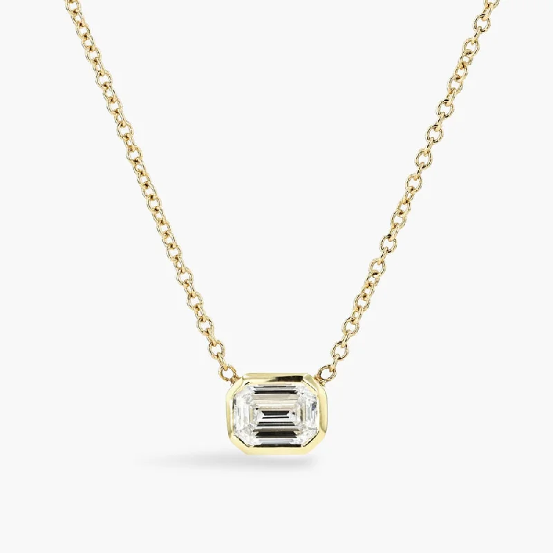 Bezel Pendant - Emerald Cut 0.52ct Lab-Grown Diamond (RTS)