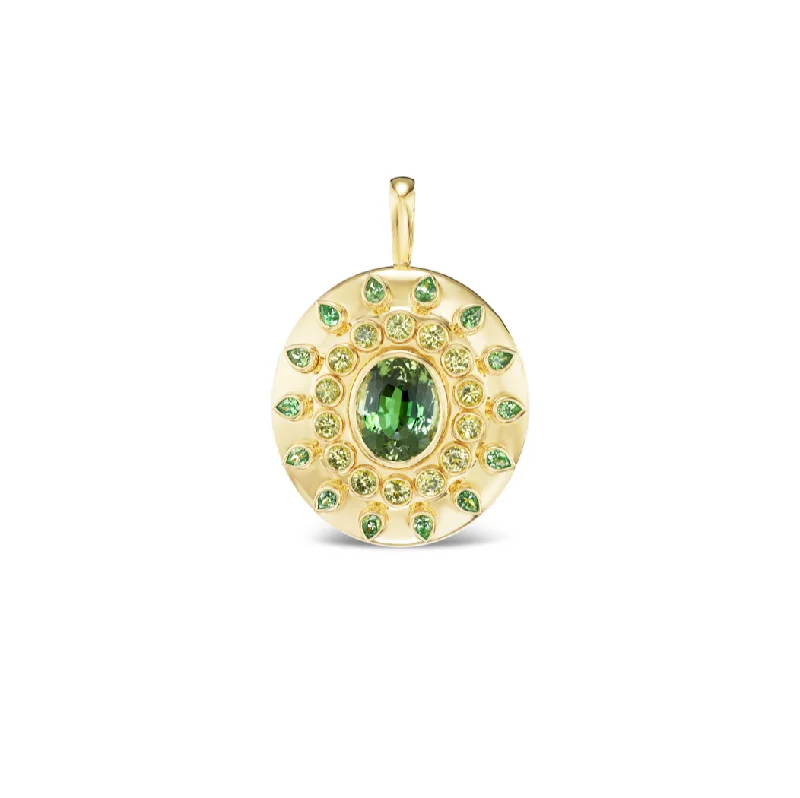 Green Tourmaline Starburst Medallion