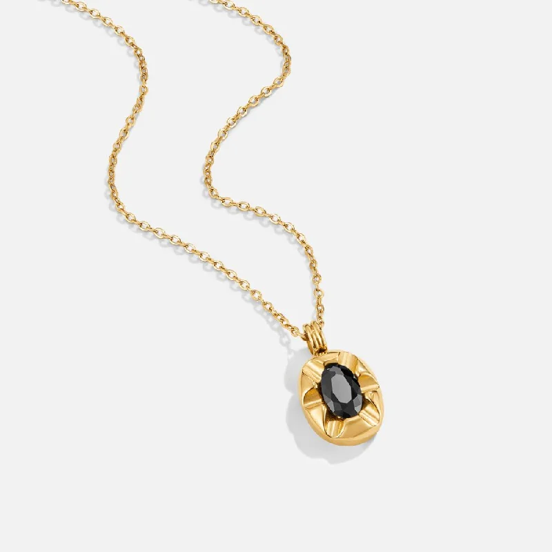 Iris Black Crystal Necklace