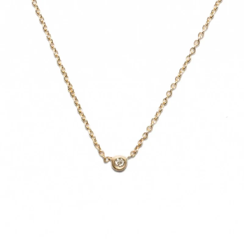 <!--NK700dia-->itty bitty circle necklace with diamond