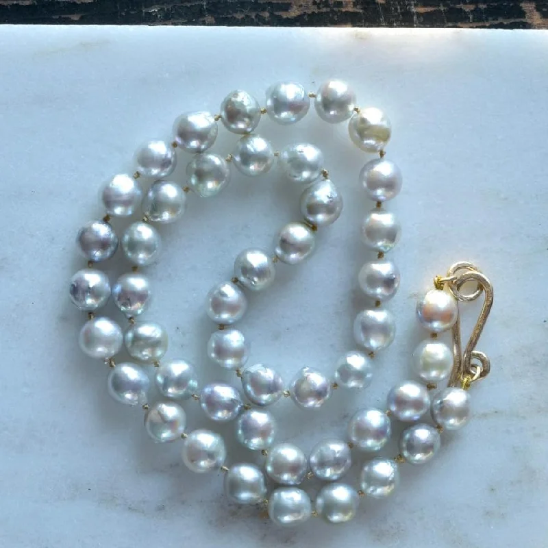 Japanese Saltwater Knotted Pearl Necklace