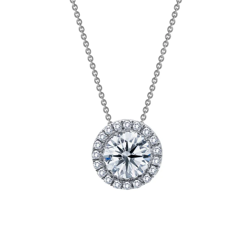 Lafonn Simulated Diamond 1.03ct Halo Necklace N2005CLP