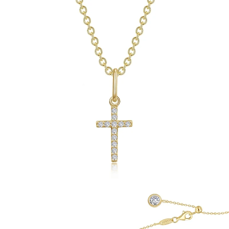 Lafonn Simulated Diamond 0.40ct Mini Cross Necklace N0237CLG