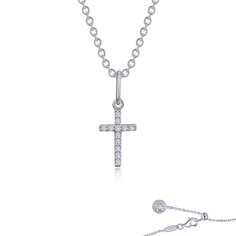 Lafonn Simulated Diamond 0.40ct Mini Cross Necklace N0237CLP