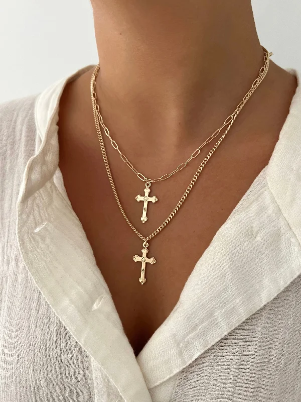 LARGE CROSS NECKLACE