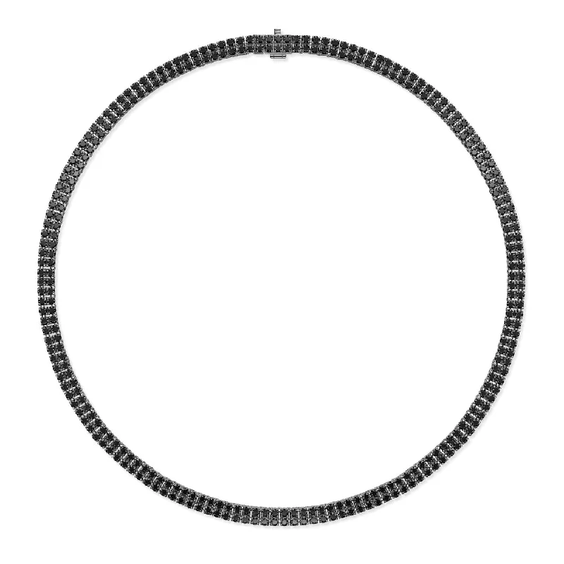 LENOX TENNIS NECKLACE DOUBLE (Black Diamond)