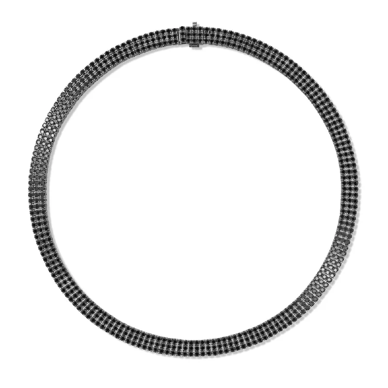 LENOX TENNIS NECKLACE TRIPLE (Black Diamond)