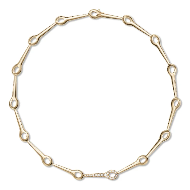 LOLA NEEDLE LINKED NECKLACE (Partial Diamond)