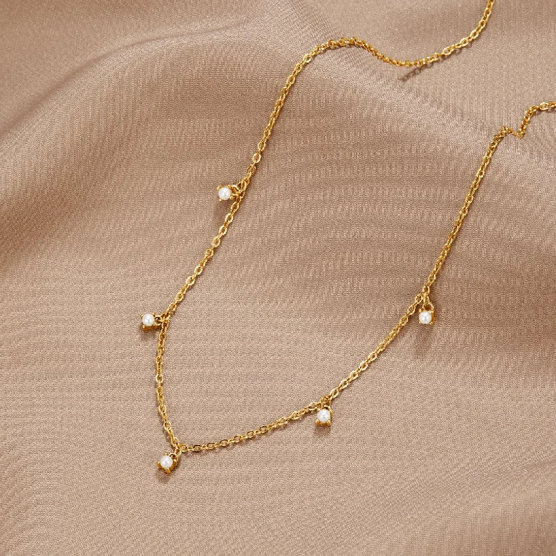 Pearl Drop 18K Gold Necklace