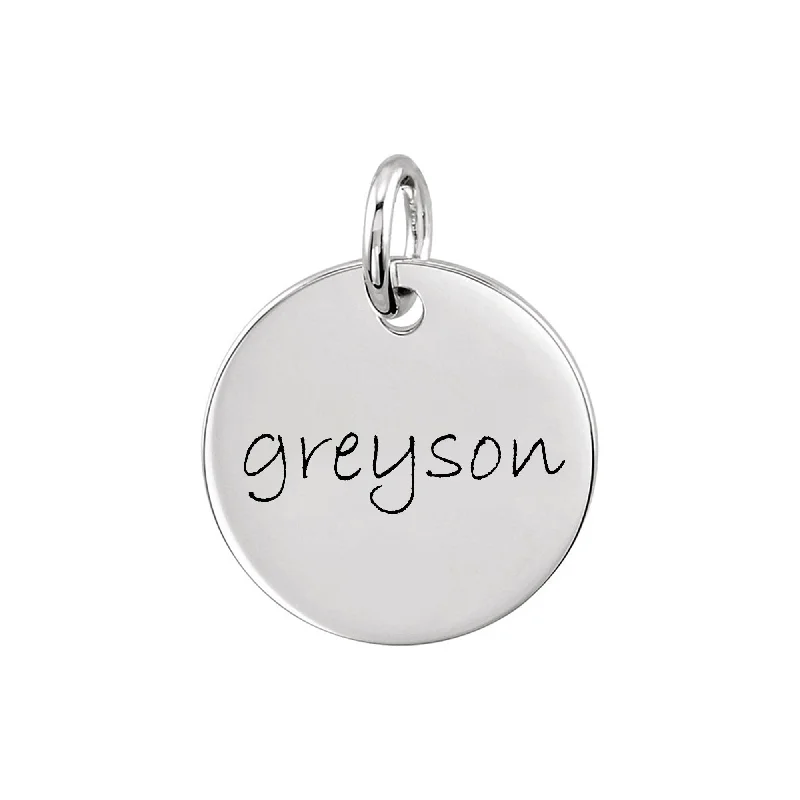 Personalized Medium Disc Pendant