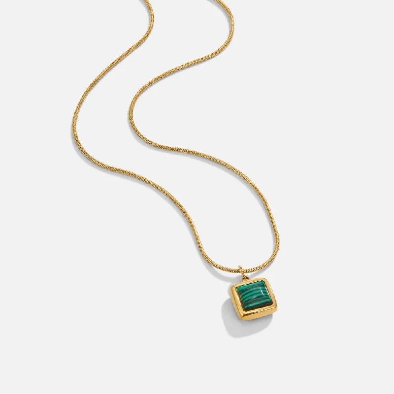 Riva Malachite Green Pendant Necklace