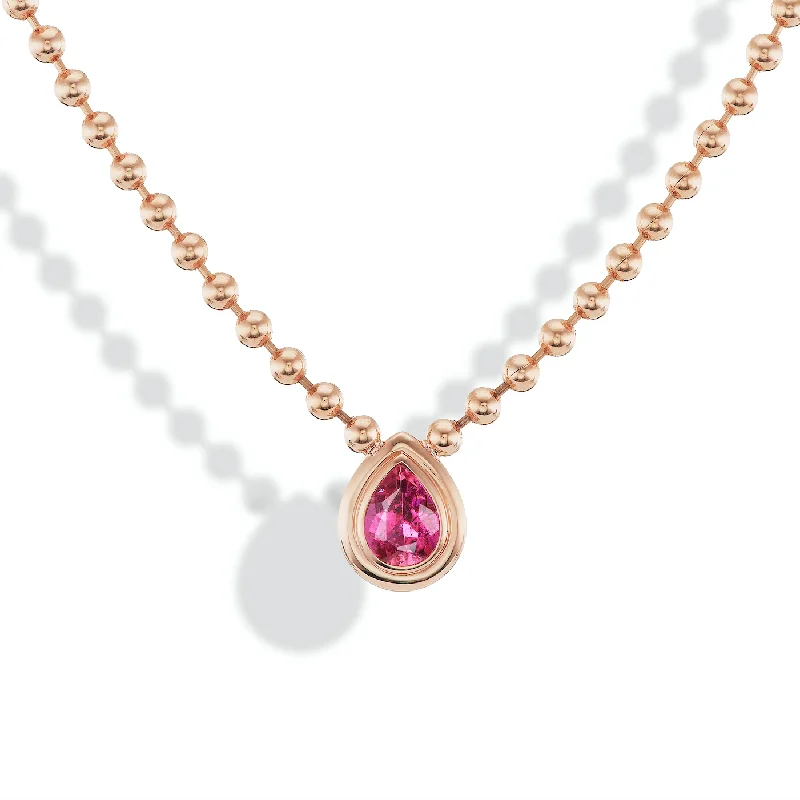 Rubelite Double Bubble Bezel Necklace