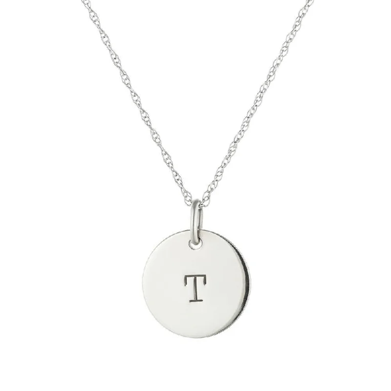 Solid Initial Disc Necklace