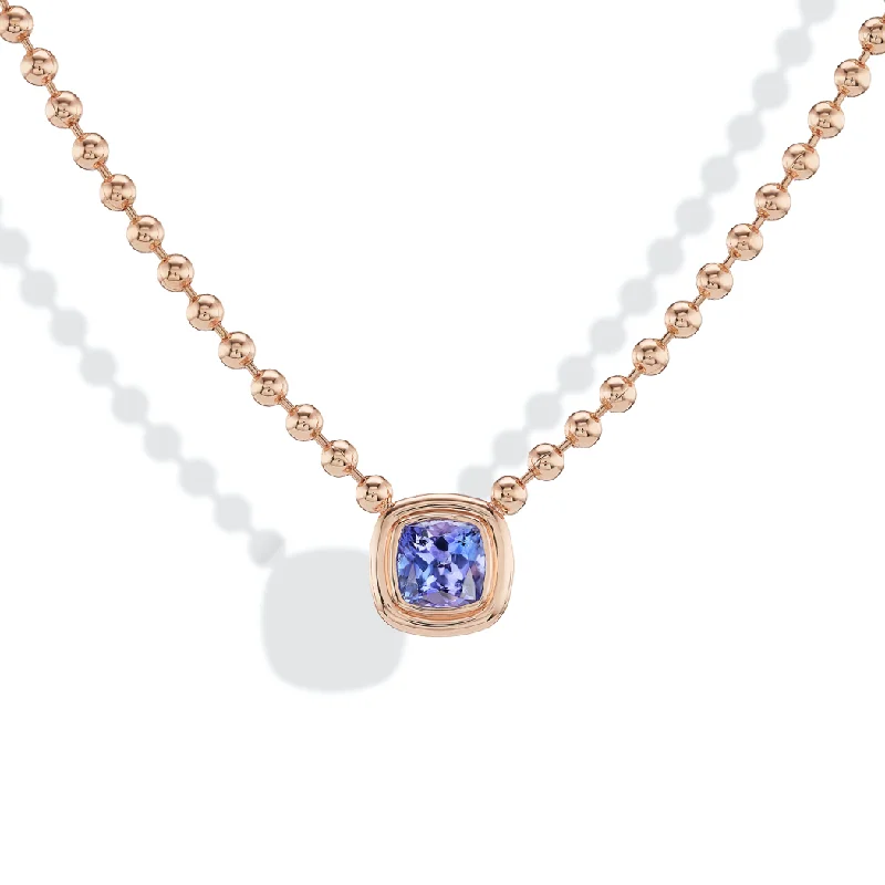 Tanzanite Double Bubble Bezel Necklace