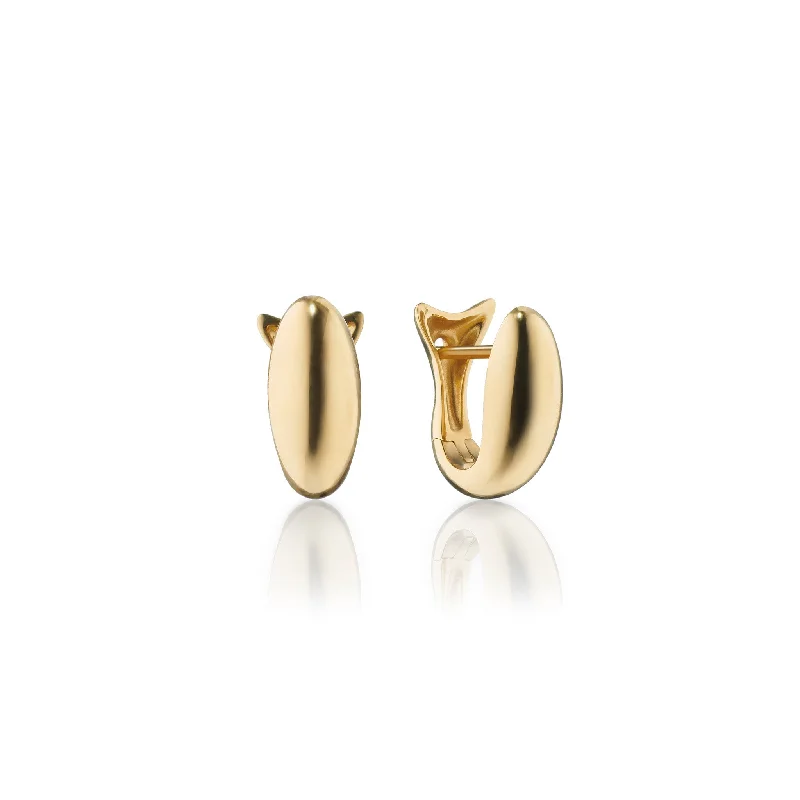 18K Gold Small Perseverance Huggie Earrings