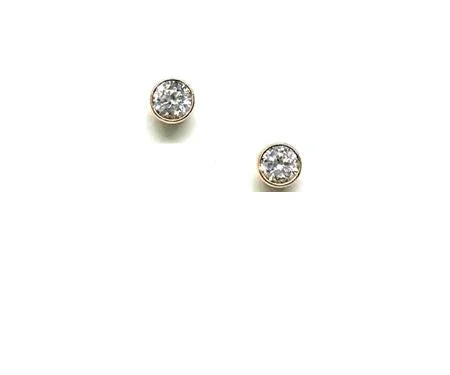 CZ Bezel Stud: 4mm: Gold (EGP465/4) Also in: Sterling