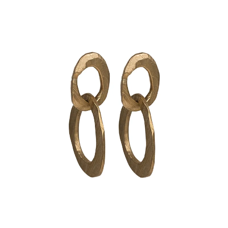 Skipping Stones Double Oval Earrings in Bronze