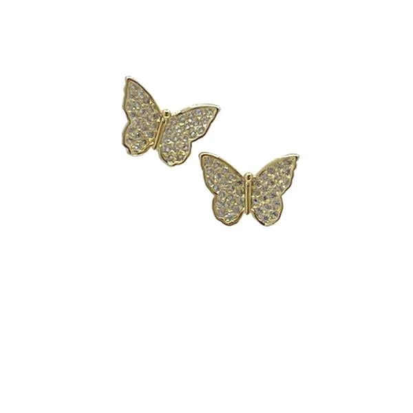 Butterfly Micro Pave Post Earring: Gold Vermeil (EGP45BFLY)